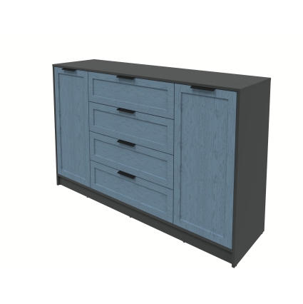 Тумба Тренд КТ-Т160 (Антрацит ЛДСП/ Дуб лазурный ЛМДФ) Ш1600 В1020 Г451